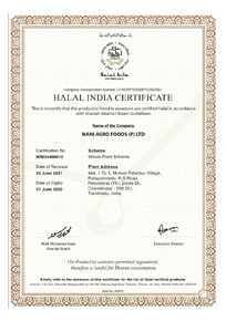Nani Agro Foods HALAL Certificate