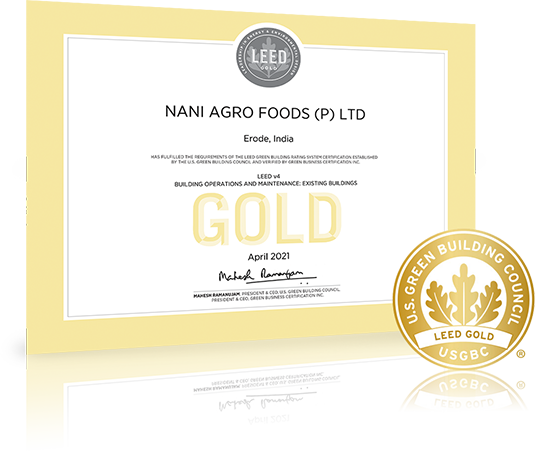 Nani Agro Foods(p) Ltd Gold Certificate