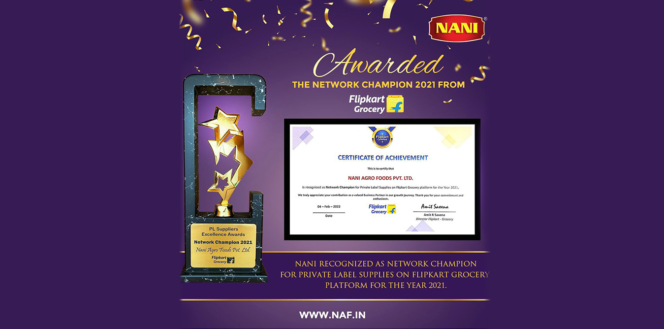 Nani is awarded as network champion on flipkart groceries platform